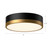 Brisbane 16-in Aged Gold/Matte Black 3 Lights Flush Mount