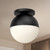 Monae 10-in Black/Opal Glass 1 Light Flush Mount