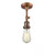 Bare Bulb 1 Light Semi-Flush Mount