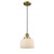 Bell - 1 Light - 8 inch - Brushed Brass - Cord hung - Mini Pendant