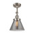 Cone - 1 Light - 8 inch - Brushed Satin Nickel - Adjustable Semi-Flush Mount