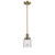 Bell - 1 Light - 5 inch - Brushed Brass - Stem Hung - Mini Pendant