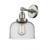 Bell - 1 Light - 8 inch - Brushed Satin Nickel - Adjustable Sconce