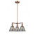 Cone - 3 Light - 22 inch - Antique Copper - Stem Hung - Chandelier
