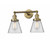 Cone - 2 Light - 16 inch - Brushed Brass - Adjustable Bath Vanity Light