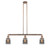 Bell - 3 Light - 38 inch - Antique Copper - Stem Hung - Adjustable Island Light