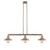 Railroad - 3 Light - 41 inch - Antique Copper - Stem Hung - Adjustable Island Light