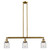 Bell - 3 Light - 38 inch - Brushed Brass - Stem Hung - Adjustable Island Light