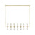 Revolve Clear Glass/Natural Brass 14 Lights Linear Pendant