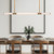 Edwin 48-in Vintage Brass/Frosted Ribbed Glass LED Linear Pendant