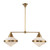 Willard 41-in Vintage Brass/Opal Matte Glass 2 Lights Linear Pendant