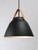 Nordic 19 Inch Semi Flush Mount Light – Tan Leather / Black