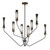 Regent 40 Inch 8 Light Multi-Tier Chandelier – Black / Antique Brass
