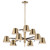 Carlo 34 Inch 9 Light Multi-Tier Chandelier – Dark Bronze, Leather, Heritage Brass