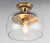 Goblet 11 Inch Semi Flush Mount Light – Bronze / Antique Brass