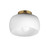 Glazed 11 Inch Flush Mount Light – White/Natural Aged Brass