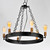 Noble 26 Inch Chandelier – Black / Natural Aged Brass