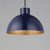 Rockport 12 Inch Semi Flush Mount Light – Glossy Navy / Natural Aged Brass
