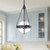 Harmony 14-in Matte Black/Clear Water Glass 3 Lights Pendant