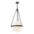 Harmony 18-in Matte Black/Glossy Opal Glass 4 Lights Pendant