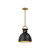 Waldo 11-in Aged Gold/Matte Black 1 Light Pendant