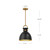 Waldo 11-in Aged Gold/Matte Black 1 Light Pendant