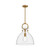 Waldo 14-in Aged Gold/Clear 1 Light Pendant