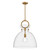 Waldo 18-in Aged Gold/Clear 1 Light Pendant