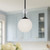 Celia 8-in Matte Black/Opal Glass 1 Light Pendant
