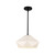 Krysta 14-in Matte Black/Opal Glass 1 Light Pendant