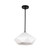 Krysta 14-in Matte Black/Opal Glass 1 Light Pendant
