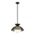 Perth 14-in Matte Black/Opal Glass 1 Light Pendant