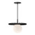 Plume 12-in Matte Black/Opal Matte Glass 1 Light Pendant