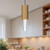 Bordeaux 4-in Aged Gold/Clear Ribbed Glass LED Pendant