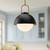 Harper 16-in Matte Black/Opal Matte Glass 1 Light Pendant