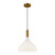 Belleview 12-in Aged Brass/Opal Glass 1 Light Pendant