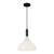 Belleview 12-in Matte Black/Opal Glass 1 Light Pendant