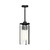 Belmont 7-in Clear Water Glass/Matte Black 3 Lights Pendant