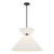 Chapelle 22-in Matte Black/White Linen 1 Light Pendant