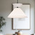 Chapelle 22-in Matte Black/White Linen 1 Light Pendant
