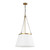 Speakeasy 18-in Aged Gold/White Linen 1 Light Pendant