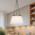 Speakeasy 18-in Matte Black/White Linen 1 Light Pendant