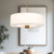 Theo 24-in Aged Gold/White Linen 3 Lights Pendant