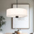 Theo 24-in Matte Black/White Linen 3 Lights Pendant