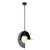 Scorpio 16-in Glossy Black/Opal Glass LED Pendant