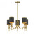 Savoy House Quincy 1-9945-5-143 27 Inch 5 Light Matte Black with Warm Brass Chandelier Dry Rated