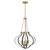 Savoy House Mercer 7-4866-4-143 20 Inch 4 Light Matte Black and Warm Brass Pendant Dry Rated