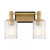 Savoy House Concord 8-1102-2-143 15 Inch 2 Light Matte Black with Warm Brass Bathroom Vanity Light Damp Rated
