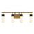 Savoy House Abel 8-1638-4-143 30 Inch 4-Light LED Matte Black with Warm Brass Accents Bathroom Vanity Light Damp Rated