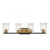 Savoy House Sidney 8-1720-4-143 32 Inch 4 Light Matte Black with Warm Brass Accents Bathroom Vanity Light Damp Rated